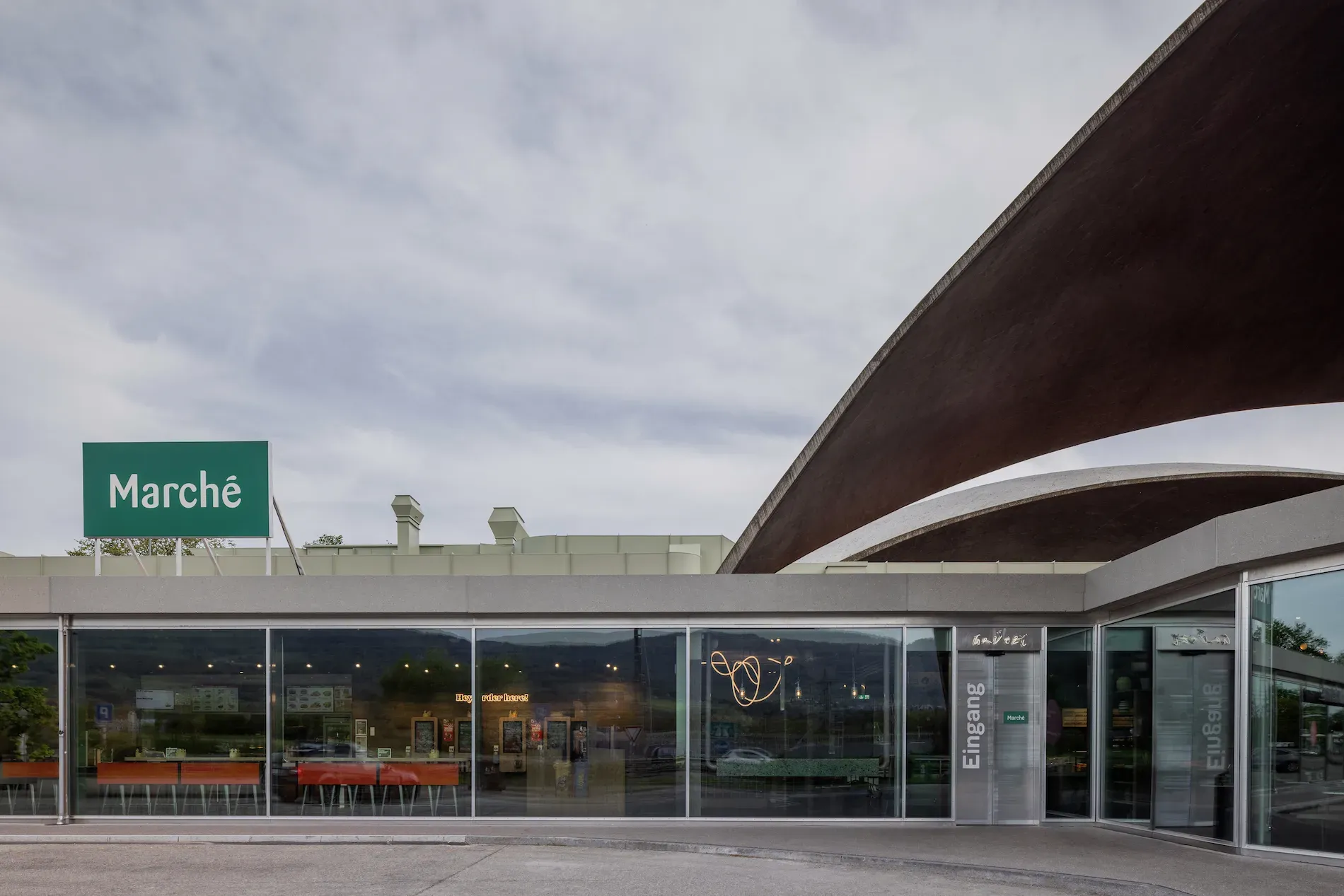 Architectural interior design showcasing organic forms and natural light